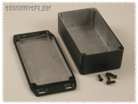 1590WN1FLBK (1590 Series Enclosures - Hammond) - Black - 121mm x 66mm x 35mm - Aluminium (Die-Cast Alloy) - IP65