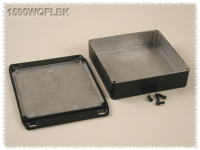 1590WQFLBK (1590 Series Enclosures - Hammond) - Black - 119mm x 119mm x 28mm - Aluminium (Die-Cast Alloy) - IP65