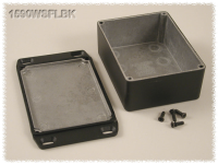 1590WSFLBK (1590 Series Enclosures - Hammond) - Black - 110mm x 82mm x 40mm - Aluminium (Die-Cast Alloy) - IP65