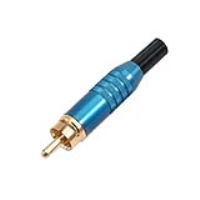 346-0200 (Professional Phono Plug Blue Aluminium Cap - Deltron Components)