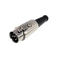 590-0520 (5 Pin Dice Lockable DIN Plug Nickel Shell - Deltron Components)