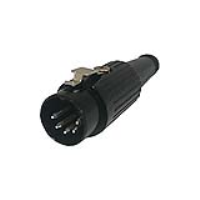 591-0500 (5 Pin 45&deg; Lockable DIN Plug Black Shell - Deltron Components)