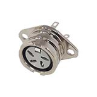593-0400 (4 Pin Ring Lock DIN Connector Nickel Shell - Deltron Components)