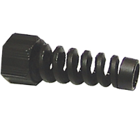 604003900 (Black spiral top gland head 12.5mm - Hylec APL Electrical Components)
