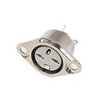 630-0300 (3 Pin Flanged Panel Socket Nickel Shell - Deltron Components)