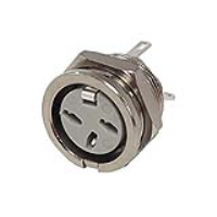 650-0300 (3 Pin Circular Panel Socket Nickel Shell - Deltron Components)