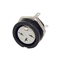 651-0300 (3 Pin Circular Panel Socket Black Shell - Deltron Components)