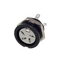 651-0400 (4 Pin Circular Panel Socket Black Shell - Deltron Components)