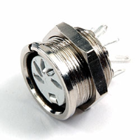 651-0520 (5 Pin Dice Circular Panel Socket Black Shell - Deltron Components)