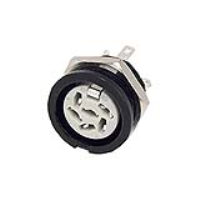 651-0600 (6 Pin Circular Panel Socket Black Shell - Deltron Components)