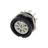 651-0800 (8 Pin Circular Panel Socket Black Shell - Deltron Components)