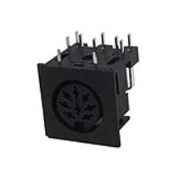 671-0801 (8 Pin Din Socket Black Shell - Deltron Components)