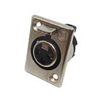 702-0300 (3 Pin Female Panel Mount Nickel Shell Panel Socket - Deltron Components)