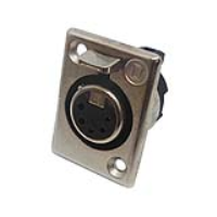 702-0500 (5 Pin Female Panel Mount Nickel Shell Panel Socket - Deltron Components)