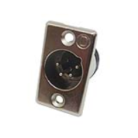 703-0400 (4 Pin Male Panel Mount Nickel Shell Panel Plug - Deltron Components)