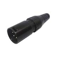 709-0400 (4 Pin Male Die Cast Black Shell Cable Plug - Deltron Components)