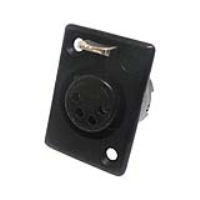 710-0400 (4 Pin Female Panel Mount Black Shell Cable Socket - Deltron Components)