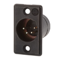 711-0400 (4 Pin Male Panel Mount Black Shell Panel Plug - Deltron Components)