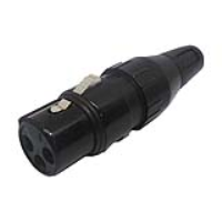 712-0300 (3 Pin Female Die Cast Black Shell Cable Socket - Deltron Components)