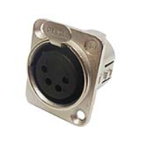 716-0400 (4 Pin Female Universal Panel Mount Nickel Shell Panel Socket - Deltron Components)