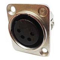 716-0401 (4 Pin Female Universal Non-Latching Panel Mount Nickel Shell Panel Socket - Deltron Components)
