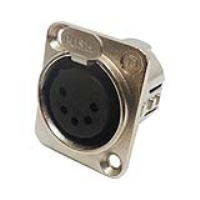 716-0500 (5 Pin Female Universal Panel Mount Nickel Shell Panel Socket - Deltron Components)