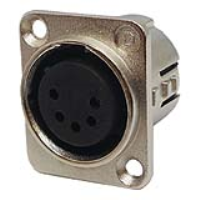 716-0501 (5 Pin Female Universal Non-Latching Panel Mount Nickel Shell Panel Socket - Deltron Components)