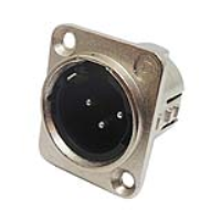 717-0301 (3 Pin Male Universal Non-Latching Panel Mount Nickel Shell Panel Plug - Deltron Components)