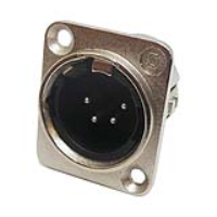 717-0400 (4 Pin Male Universal Panel Mount Nickel Shell Panel Plug - Deltron Components)