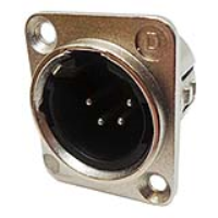 717-0401 (4 Pin Male Universal Non-Latching Panel Mount Nickel Shell Panel Plug - Deltron Components)