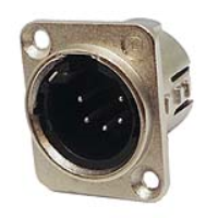 717-0501 (5 Pin Male Universal Non-Latching Panel Mount Nickel Panel Plug - Deltron Components)
