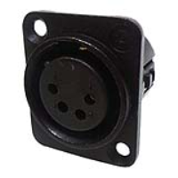 718-0401 (4 Pin Female Universal Non-Latching Panel Mount Black Shell Panel Socket - Deltron Components)
