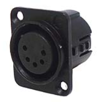 718-0501 (5 Pin Female Universal Non-Latching Panel Mount Black Shell Panel Socket - Deltron Components)