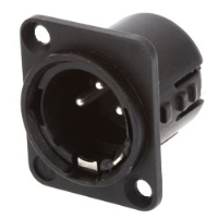 719-0301 (3 Pin Male Universal Non-Latching Panel Mount Black Shell Panel Plug - Deltron Components)