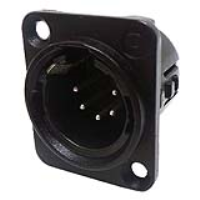 719-0501 (5 Pin Male Universal Non-Latching Panel Mount Black Panel Plug - Deltron Components)