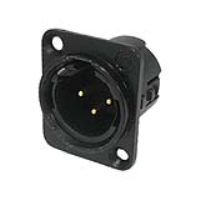 725-0301 (3 Pin Male Universal Non-Latching Panel Mount Black Shell Panel Plug - Deltron Components)