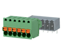 ASP0630606 (6 Pole vertical spring PCB terminal block 3.5mm pitch 8A 130V - Hylec APL Electrical Components)