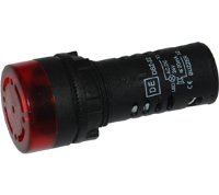 DBZ22-RA (LED Lamp with buzzer flush head, red cap AC.DC24V - Hylec APL Electrical Components)