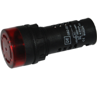 DBZ22-RI (LED Lamp with buzzer flush head, red cap AC100-120V - Hylec APL Electrical Components)