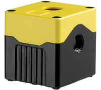 DE01D-A-YB-1 (Size 1, deep base ABS material yellow lid black base with 1 hole - Hylec APL Electrical Components)