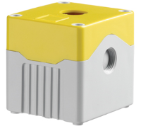 DE01D-A-YG-1 (Size 1, deep base ABS material yellow lid grey base with 1 hole - Hylec APL Electrical Components)
