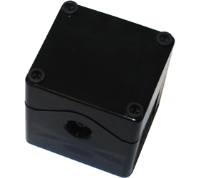 DE01D-P-BB-0 (Size 1, deep base polycarbonate material black lid black base with 0 holes - Hylec APL Electrical Components)