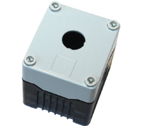 DE01D-P-GB-1 (Size 1, deep base polycarbonate material grey lid black base with 1 hole - Hylec APL Electrical Components)