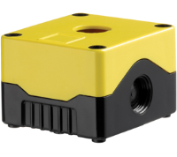 DE01S-A-YB-1 (Size 1, standard base ABS material yellow lid black base with 1 hole - Hylec APL Electrical Components)