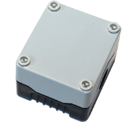 DE01S-P-GB-0 (Size 1, standard base polycarbonate material grey lid black base with 0 holes - Hylec APL Electrical Components)