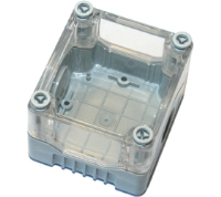 DE01S-P-TG-0 (Size 1, standard base polycarbonate material transparent lid grey base with 0 holes - Hylec APL Electrical Components)