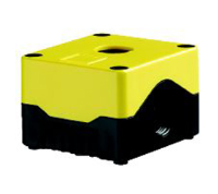 DE01S-P-YB-1 (Size 1, Standard base Polycarbonate material black base yellow lid with 1 hole - Hylec APL Electrical Components)