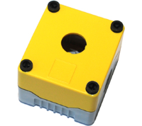 DE01S-P-YG-1 (Size 1, standard base polycarbonate material yellow lid grey base with 1 hole - Hylec APL Electrical Components)