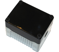 DE02D-P-BG-0 (Size 2, deep base polycarbonate material black lid grey base with 0 holes - Hylec APL Electrical Components)