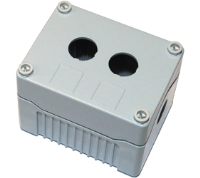 DE02D-P-GG-2 (Size 2, deep base polycarbonate material grey lid grey base with 2 holes - Hylec APL Electrical Components)